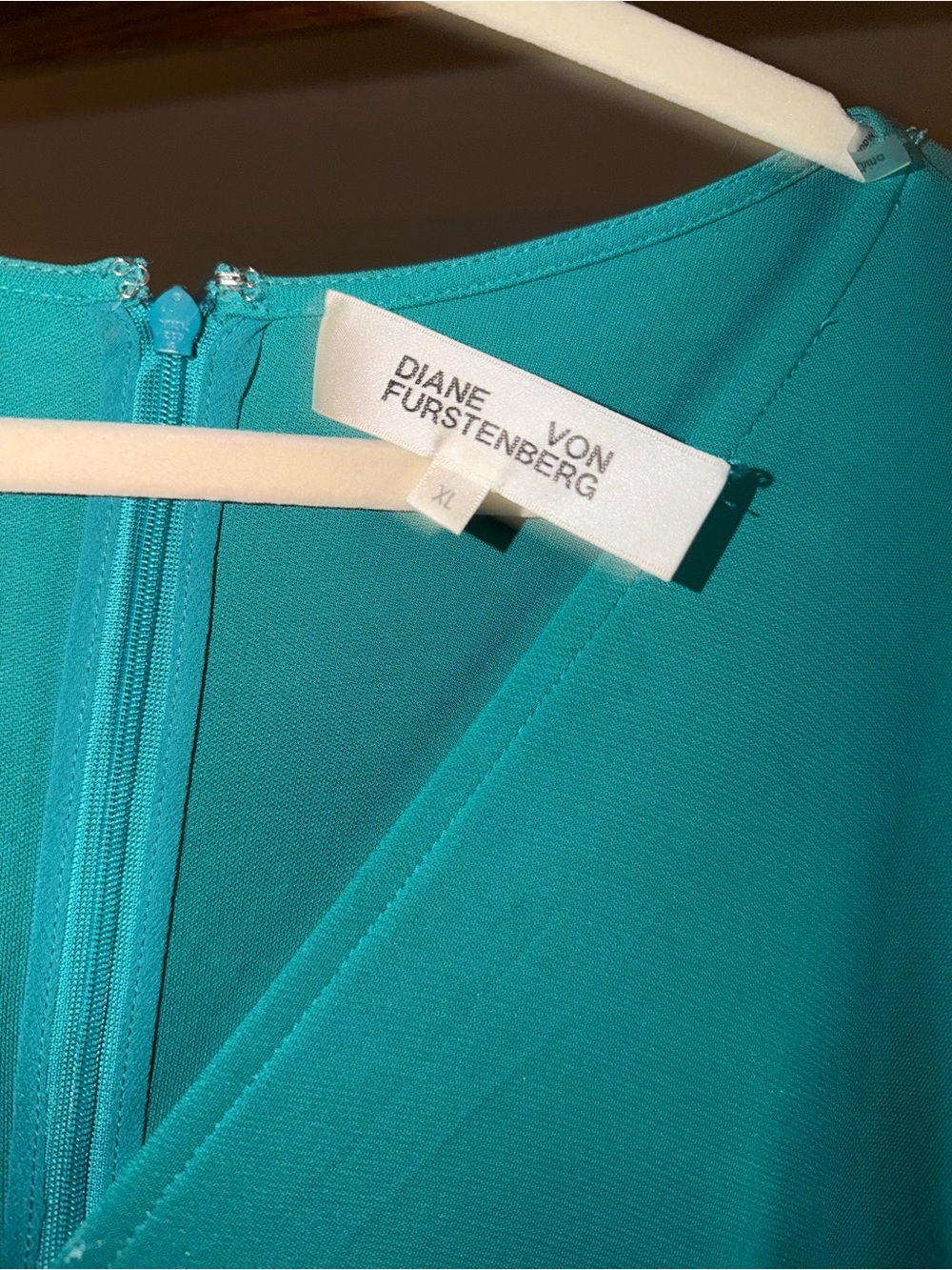 Teal V-Neck Dress - Picture 4 of 6